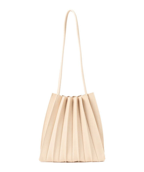 B:MING by BEAMS（ビーミングバイビームス）の「B:MING by BEAMS / フェイクレザー プリーツ バッグ（トートバッグ・レディース・ブラック/ホワイト系その他5/ブラウン系その他3・ONE SIZE）」の5枚目の写真