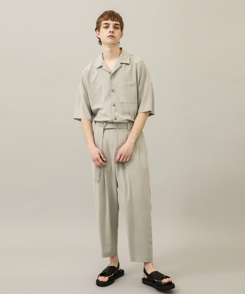 ATTACHMENT（アタッチメント）の「【ATTACHMENT】EX.BELTED WIDE TAPERED SLACKS（スラックス・メンズ・ダークグリーン/ブラック/ライトグレー・1/2）」の12枚目の写真