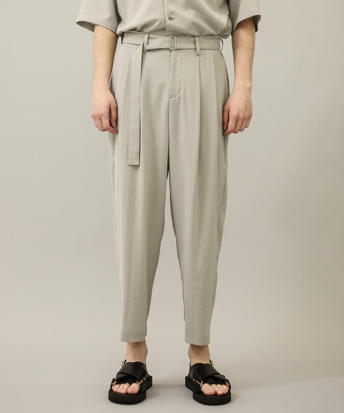 ATTACHMENT（アタッチメント）の「【ATTACHMENT】EX.BELTED WIDE TAPERED SLACKS（スラックス・メンズ・ダークグリーン/ブラック/ライトグレー・1/2）」の7枚目の写真