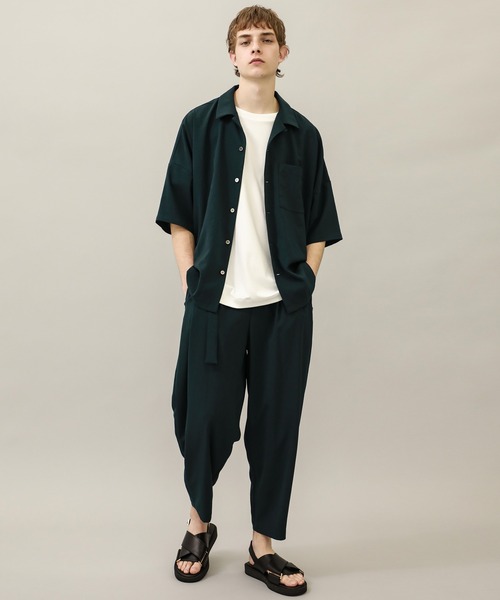 ATTACHMENT（アタッチメント）の「【ATTACHMENT】EX.BELTED WIDE TAPERED SLACKS（スラックス・メンズ・ダークグリーン/ブラック/ライトグレー・1/2）」の10枚目の写真