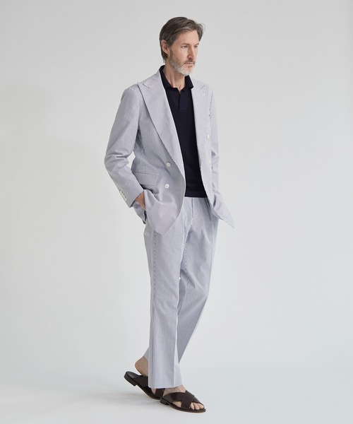 美品 ESTNATION スリーピース シアサッカー セットアップ スーツ ESTNATION / シアサッカーセットアップジャケット<SA>