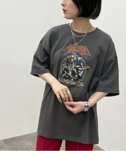 apres jour mignon（アプレジュールミニョン）の「アソートヴィンテージＢＩＧＴシャツ 【ZOZOTOWN限定アイテム】（Tシャツ/カットソー・レディース・オフホワイト/ブラック系その他2/ホワイト系その他/ブラック/ホワイト系その他2/ブラック系その他・フリー/X-LARGE）」の6枚目の写真