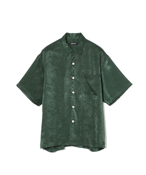 CONVERSE STARS(コンバーススターズ)の「ヴィンテージ風サテンオープンカラーシャツ(シャツ/ブラウス・メンズ・グリーン/ベージュ・LARGE/MEDIUM)」の1枚目の写真
