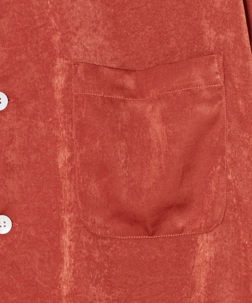 CONVERSE STARS(コンバーススターズ)の「ヴィンテージ風サテンオープンカラーシャツ(シャツ/ブラウス・メンズ・グリーン/ベージュ・LARGE/MEDIUM)」の5枚目の写真