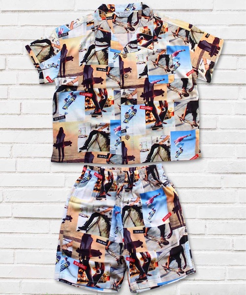 THE CASUAL(カジュアル)の「ビッグシルエット総柄レーヨンアロハシャツ ショートパンツ セットアップ キッズ(シャツ/ブラウス・キッズ・G/D/J/F/L/B/K/I/A/E/H/C・160cm/150cm/120cm/140cm/130cm/110cm)」の8枚目の写真