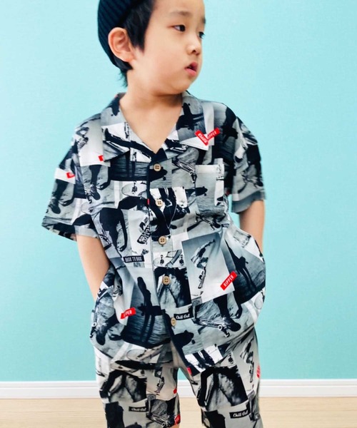 THE CASUAL(カジュアル)の「ビッグシルエット総柄レーヨンアロハシャツ ショートパンツ セットアップ キッズ(シャツ/ブラウス・キッズ・G/D/J/F/L/B/K/I/A/E/H/C・160cm/150cm/120cm/140cm/130cm/110cm)」の14枚目の写真