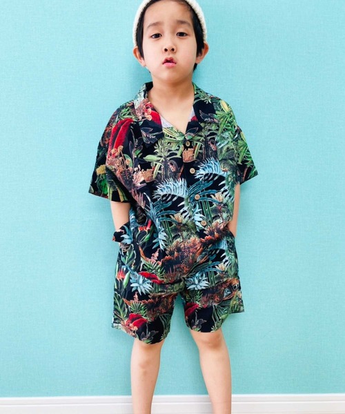 THE CASUAL(カジュアル)の「ビッグシルエット総柄レーヨンアロハシャツ ショートパンツ セットアップ キッズ(シャツ/ブラウス・キッズ・G/D/J/F/L/B/K/I/A/E/H/C・160cm/150cm/120cm/140cm/130cm/110cm)」の17枚目の写真