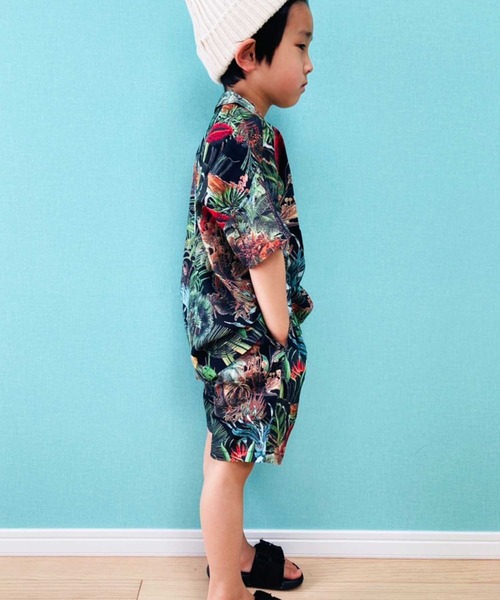 THE CASUAL(カジュアル)の「ビッグシルエット総柄レーヨンアロハシャツ ショートパンツ セットアップ キッズ(シャツ/ブラウス・キッズ・G/D/J/F/L/B/K/I/A/E/H/C・160cm/150cm/120cm/140cm/130cm/110cm)」の18枚目の写真