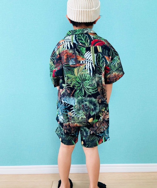 THE CASUAL(カジュアル)の「ビッグシルエット総柄レーヨンアロハシャツ ショートパンツ セットアップ キッズ(シャツ/ブラウス・キッズ・G/D/J/F/L/B/K/I/A/E/H/C・160cm/150cm/120cm/140cm/130cm/110cm)」の19枚目の写真