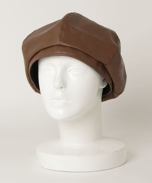 Sense of Grace（センスオブグレース）の「SYNTHETIC LEATHER BERET（ハンチング/ベレー帽・メンズ・ブラック/ブラウン/ダークブラウン/ダークブラウン系/ブラック系・FREE）」の4枚目の写真