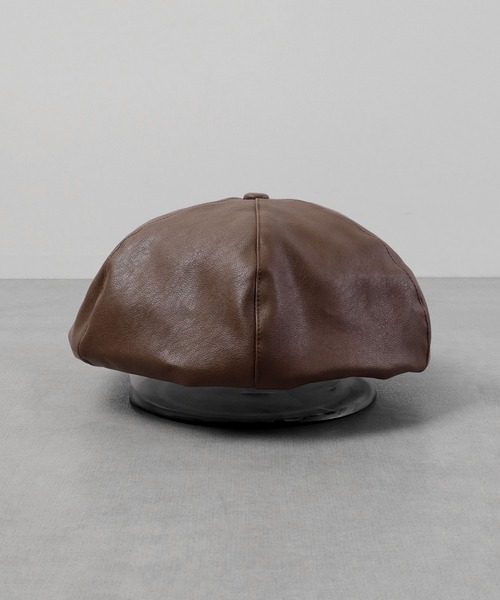 Sense of Grace（センスオブグレース）の「SYNTHETIC LEATHER BERET（ハンチング/ベレー帽・メンズ・ブラック/ブラウン/ダークブラウン/ダークブラウン系/ブラック系・FREE）」の6枚目の写真