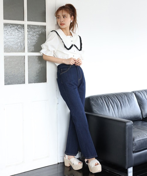 セール】極みフレアデニムパンツ（デニムパンツ）｜one after another