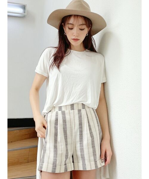 GYDA(ジェイダ)の「BACK TIE UPロングトップス(Tシャツ/カットソー・レディース・ブラック/ブラウン/オフホワイト・FREE)」の8枚目の写真