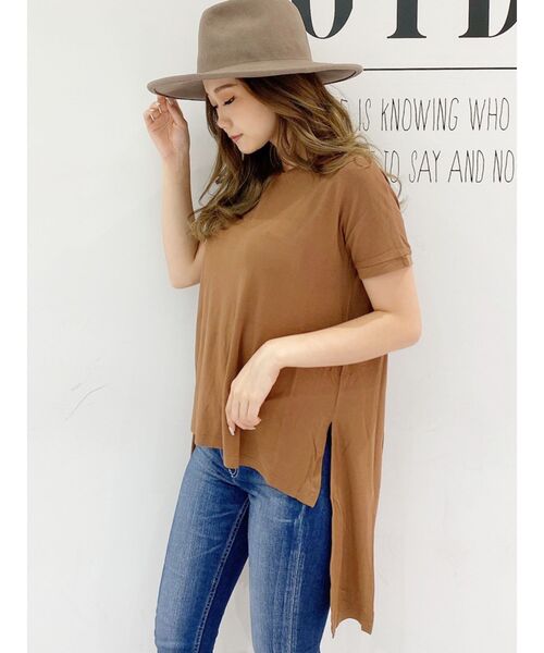 GYDA(ジェイダ)の「BACK TIE UPロングトップス(Tシャツ/カットソー・レディース・ブラック/ブラウン/オフホワイト・FREE)」の12枚目の写真