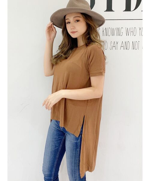 GYDA(ジェイダ)の「BACK TIE UPロングトップス(Tシャツ/カットソー・レディース・ブラック/ブラウン/オフホワイト・FREE)」の13枚目の写真