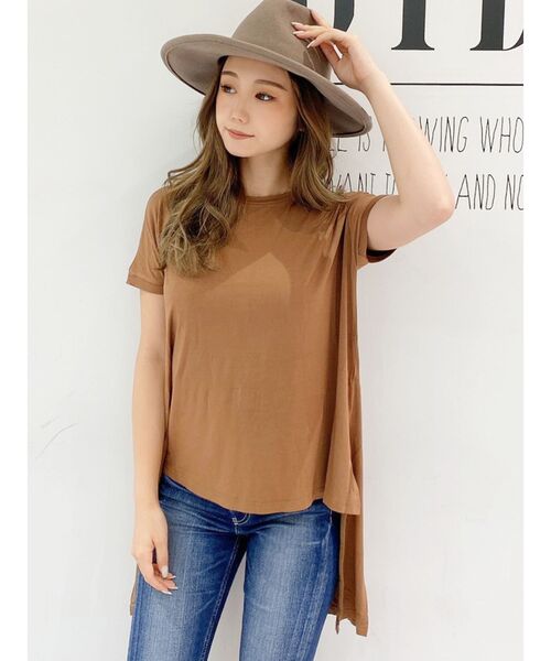 GYDA(ジェイダ)の「BACK TIE UPロングトップス(Tシャツ/カットソー・レディース・ブラック/ブラウン/オフホワイト・FREE)」の14枚目の写真