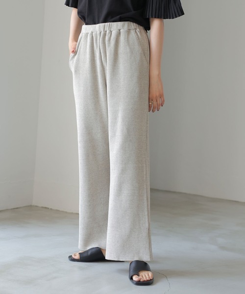 AMERICAN HOLIC(アメリカンホリック)の「ワッフルワイドパンツ(その他パンツ・レディース・チャコールグレー/ベージュ系その他・M/L)」の2枚目の写真