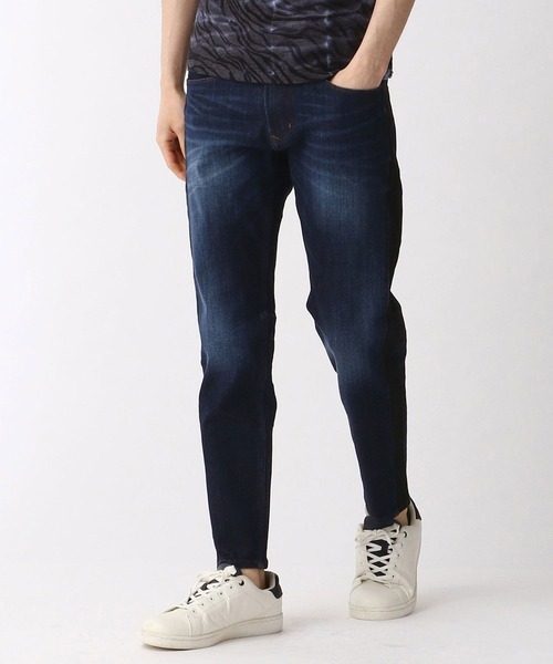 HIDEAWAYS NICOLE（ハイダウェイニコル）の「サイドライン切り替え9分丈デニム（デニムパンツ・メンズ・グレー/ネイビー・MEDIUM/X-LARGE/SMALL/LARGE）」の2枚目の写真