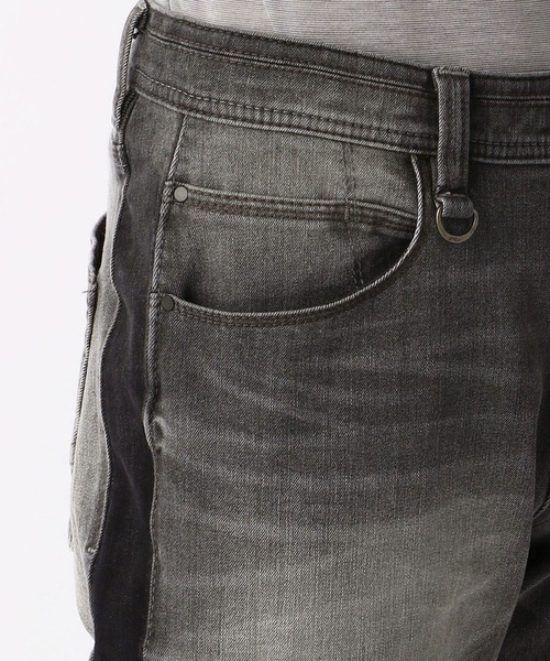 HIDEAWAYS NICOLE（ハイダウェイニコル）の「サイドライン切り替え9分丈デニム（デニムパンツ・メンズ・グレー/ネイビー・MEDIUM/X-LARGE/SMALL/LARGE）」の10枚目の写真