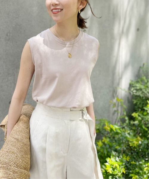 Spick & Span（スピックアンドスパン）の「ANTI SWEATCOOLスリーブレス 汗染み防止 / 接触冷感◆（Tシャツ/カットソー・レディース・ホワイト/ブラック/ベージュ・FREE）」の3枚目の写真