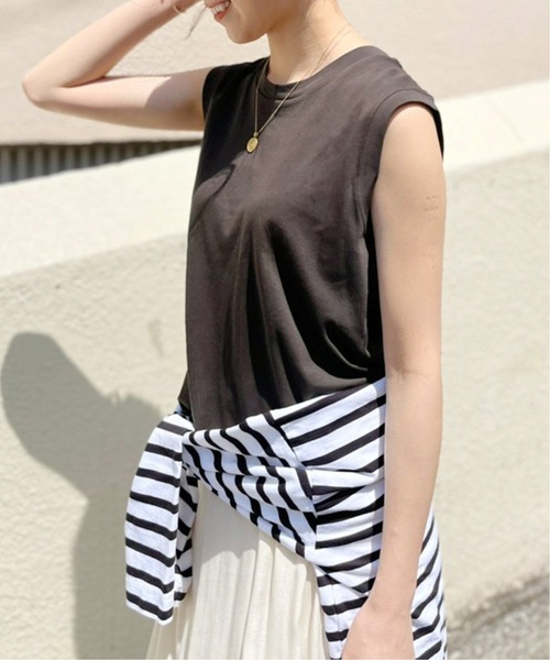 Spick & Span（スピックアンドスパン）の「ANTI SWEATCOOLスリーブレス 汗染み防止 / 接触冷感◆（Tシャツ/カットソー・レディース・ホワイト/ブラック/ベージュ・FREE）」の15枚目の写真