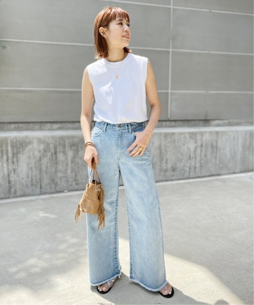 Spick & Span（スピックアンドスパン）の「ANTI SWEATCOOLスリーブレス 汗染み防止 / 接触冷感◆（Tシャツ/カットソー・レディース・ホワイト/ブラック/ベージュ・FREE）」の16枚目の写真