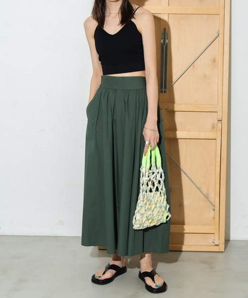 Auntie Rosa Holiday（アンティローザホリデー）の「タイプライターギャザーボリュームスカート（スカート・レディース・ブラック/ベージュ/グリーン・FREE）」の3枚目の写真