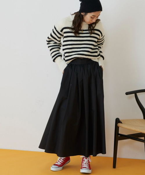 Auntie Rosa Holiday（アンティローザホリデー）の「タイプライターギャザーボリュームスカート（スカート・レディース・ブラック/ベージュ/グリーン・FREE）」の2枚目の写真