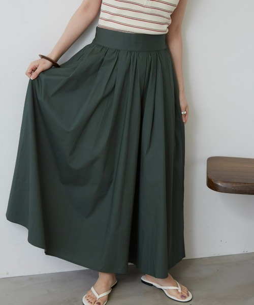 Auntie Rosa Holiday（アンティローザホリデー）の「タイプライターギャザーボリュームスカート（スカート・レディース・ブラック/ベージュ/グリーン・FREE）」の5枚目の写真