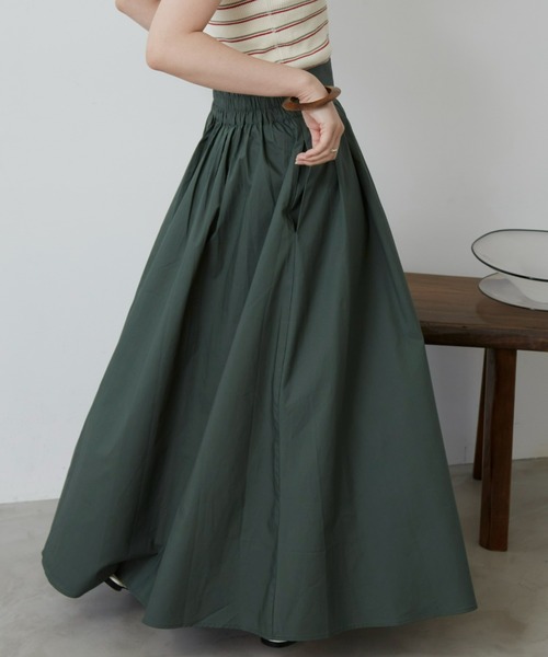 Auntie Rosa Holiday（アンティローザホリデー）の「タイプライターギャザーボリュームスカート（スカート・レディース・ブラック/ベージュ/グリーン・FREE）」の6枚目の写真