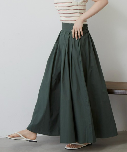 Auntie Rosa Holiday（アンティローザホリデー）の「タイプライターギャザーボリュームスカート（スカート・レディース・ブラック/ベージュ/グリーン・FREE）」の9枚目の写真