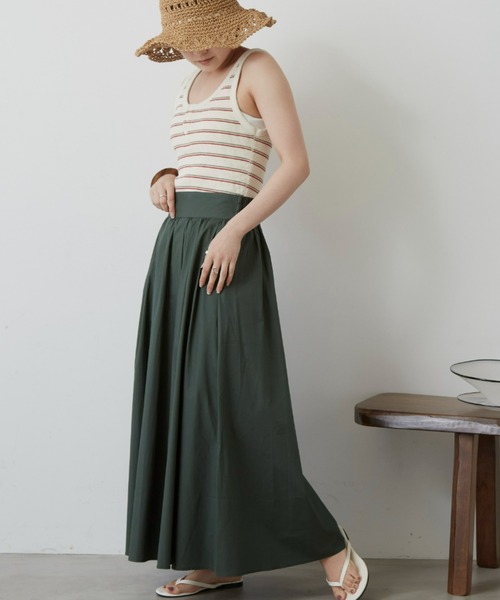 Auntie Rosa Holiday（アンティローザホリデー）の「タイプライターギャザーボリュームスカート（スカート・レディース・ブラック/ベージュ/グリーン・FREE）」の12枚目の写真