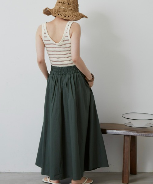 Auntie Rosa Holiday（アンティローザホリデー）の「タイプライターギャザーボリュームスカート（スカート・レディース・ブラック/ベージュ/グリーン・FREE）」の14枚目の写真