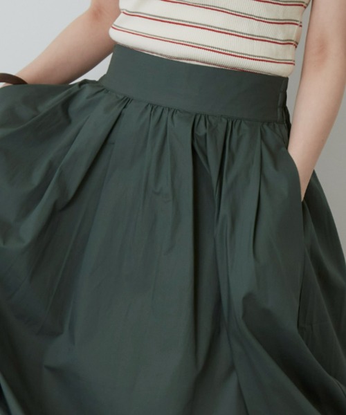 Auntie Rosa Holiday（アンティローザホリデー）の「タイプライターギャザーボリュームスカート（スカート・レディース・ブラック/ベージュ/グリーン・FREE）」の16枚目の写真