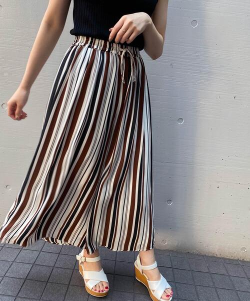 INGNI（イング）の「ストライプJZイージー／スカンツ（その他パンツ・レディース・ホワイト×ブルー/ホワイト×カーキブラウン/ホワイト×ブラック・FREE）」の9枚目の写真