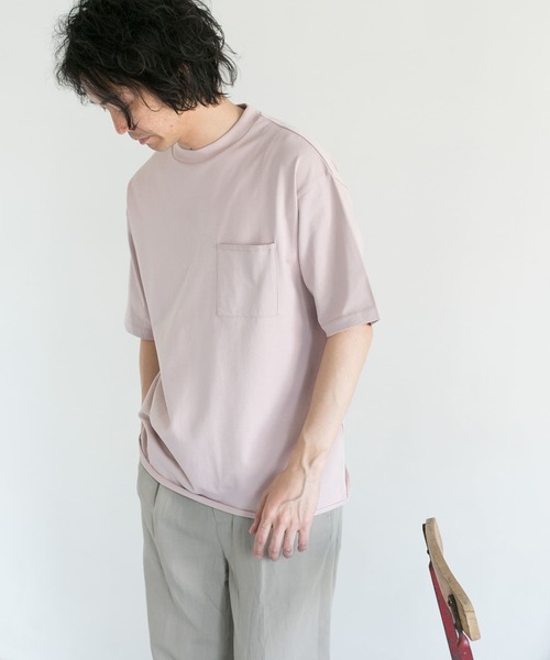 URBAN RESEARCH DOORS(アーバンリサーチドアーズ)の「ニュアンスカラークルーネックTシャツ(Tシャツ/カットソー・メンズ・ナチュラル/ピンク系その他/モカ/ブルー系その他・40/38)」の5枚目の写真