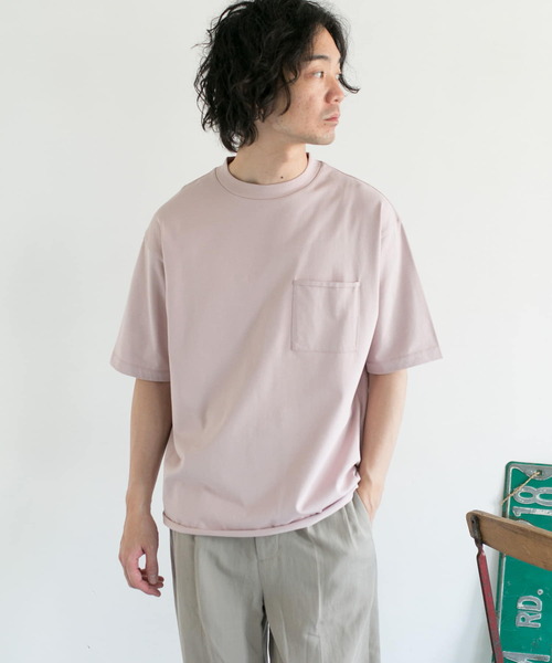 URBAN RESEARCH DOORS(アーバンリサーチドアーズ)の「ニュアンスカラークルーネックTシャツ(Tシャツ/カットソー・メンズ・ナチュラル/ピンク系その他/モカ/ブルー系その他・40/38)」の7枚目の写真
