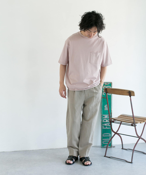 URBAN RESEARCH DOORS(アーバンリサーチドアーズ)の「ニュアンスカラークルーネックTシャツ(Tシャツ/カットソー・メンズ・ナチュラル/ピンク系その他/モカ/ブルー系その他・40/38)」の9枚目の写真