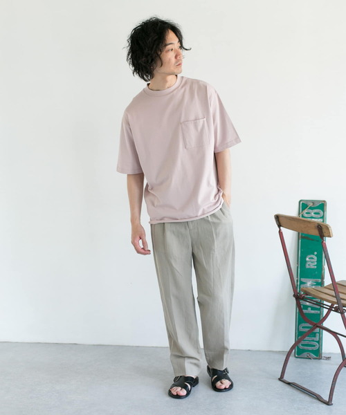 URBAN RESEARCH DOORS(アーバンリサーチドアーズ)の「ニュアンスカラークルーネックTシャツ(Tシャツ/カットソー・メンズ・ナチュラル/ピンク系その他/モカ/ブルー系その他・40/38)」の10枚目の写真