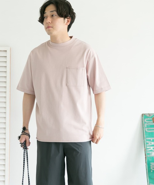 URBAN RESEARCH DOORS(アーバンリサーチドアーズ)の「ニュアンスカラークルーネックTシャツ(Tシャツ/カットソー・メンズ・ナチュラル/ピンク系その他/モカ/ブルー系その他・40/38)」の11枚目の写真