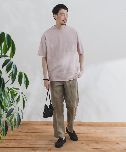 URBAN RESEARCH DOORS(アーバンリサーチドアーズ)の「ニュアンスカラークルーネックTシャツ(Tシャツ/カットソー・メンズ・ナチュラル/ピンク系その他/モカ/ブルー系その他・40/38)」の19枚目の写真