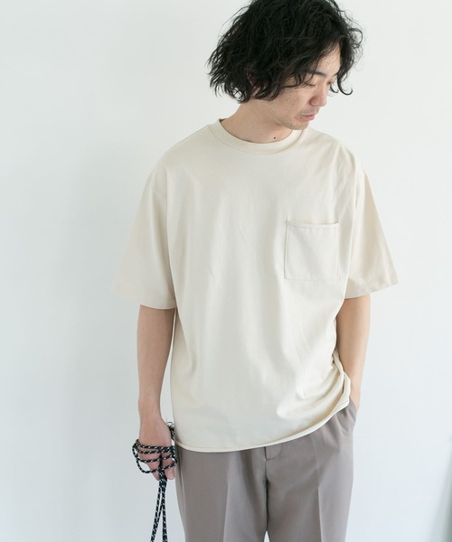 URBAN RESEARCH DOORS(アーバンリサーチドアーズ)の「ニュアンスカラークルーネックTシャツ(Tシャツ/カットソー・メンズ・ナチュラル/ピンク系その他/モカ/ブルー系その他・40/38)」の22枚目の写真