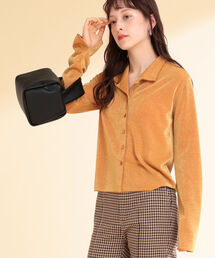 Ray BEAMS | Ray BEAMS / ラメ オープンカラー シャツ(シャツ/ブラウス)