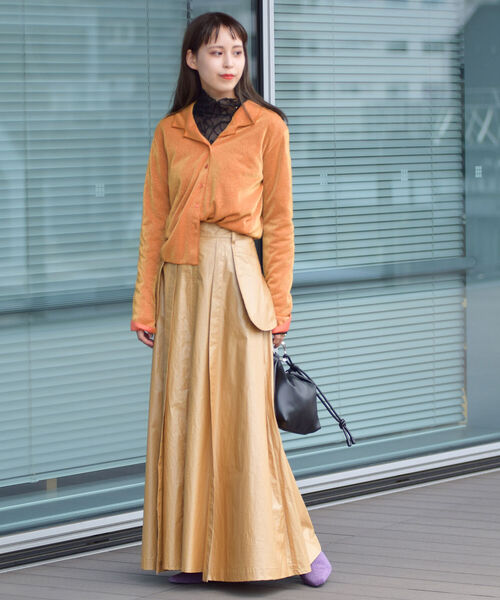 Ray BEAMS（レイビームス）の「Ray BEAMS / ラメ オープンカラー シャツ（シャツ/ブラウス・レディース・ベージュ/オレンジ・ONE SIZE）」の18枚目の写真