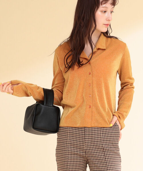 Ray BEAMS（レイビームス）の「Ray BEAMS / ラメ オープンカラー シャツ（シャツ/ブラウス・レディース・ベージュ/オレンジ・ONE SIZE）」の19枚目の写真