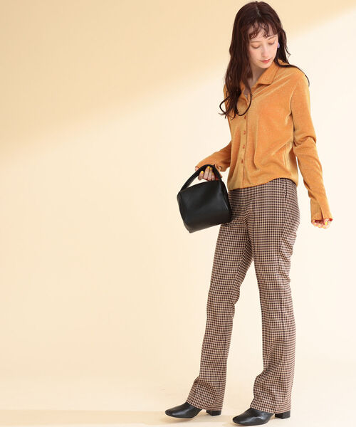 Ray BEAMS（レイビームス）の「Ray BEAMS / ラメ オープンカラー シャツ（シャツ/ブラウス・レディース・ベージュ/オレンジ・ONE SIZE）」の3枚目の写真