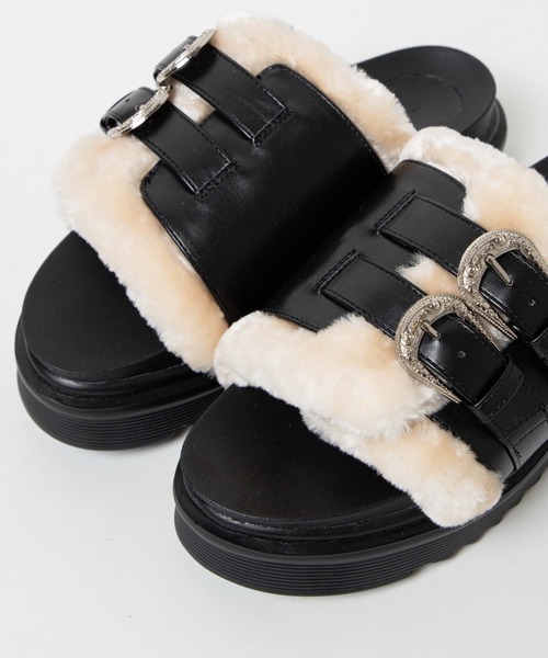 WEGO（ウィゴー）の「WEGO/ファーサンダル（サンダル・レディース・ブラック・MEDIUM/LARGE）」の3枚目の写真