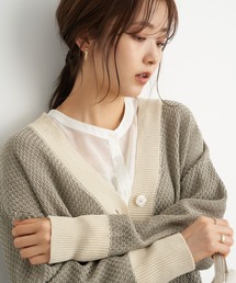 earth music&ecology | ジャガードVネックカーディガン ＊(カーディガン/ボレロ)