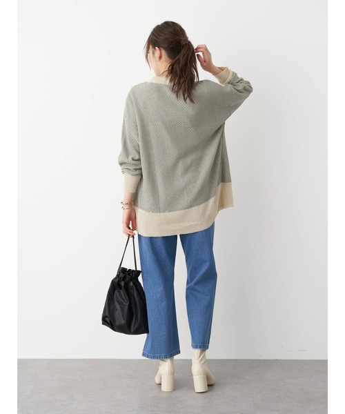 earth music&ecology（アースミュージックアンドエコロジー）の「ジャガードVネックカーディガン ＊（カーディガン/ボレロ・レディース・ミント/ベージュ/ブラック・FREE）」の18枚目の写真