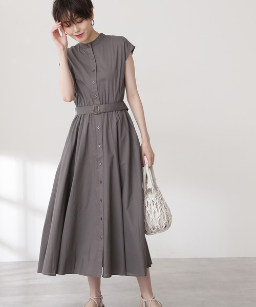 N.(N. Natural Beauty Basic)(エヌエヌナチュラルビューティーベーシック)の「バンドカラーブラウジングワンピース(ワンピース・レディース・グレー/ピンク/ブルー/ブルー系その他・SMALL/MEDIUM)」の2枚目の写真